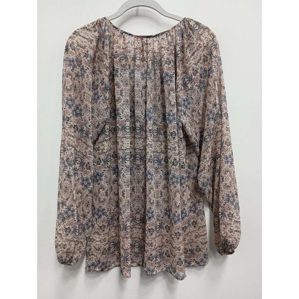 CAbi Womens Siena Chiffon Blouse Top Small Floral Long Sleeve BOHO Fairy 5028 - Picture 9 of 10